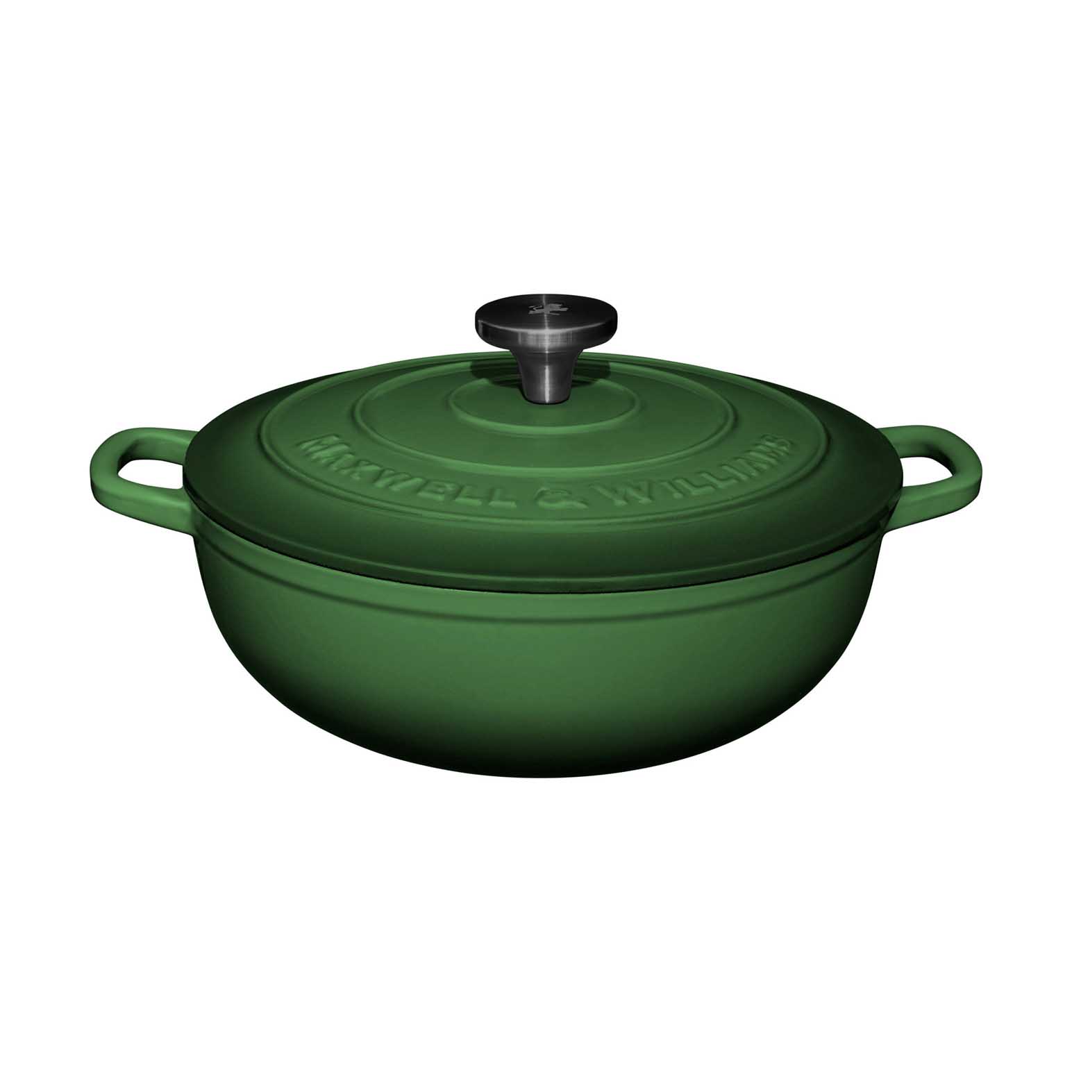 Maxwell & Williams Cast Iron Round Casserole English Racing Green 26cm